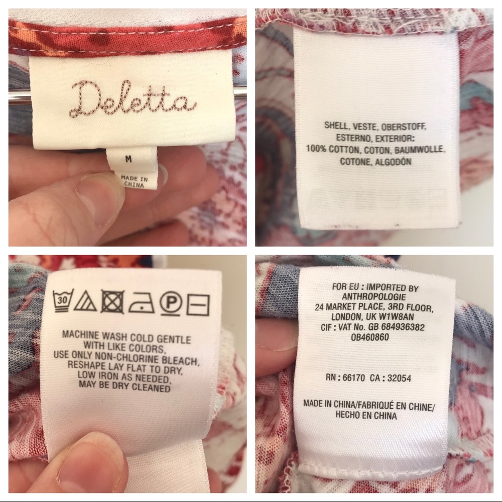 DONATED Anthro Deletta Amalia Peplum Top M - Picture 7 of 8